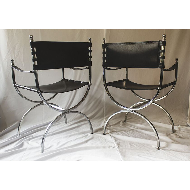 Set of 6 vintage chairs by Savonarola for Maison Jansen, 1970s