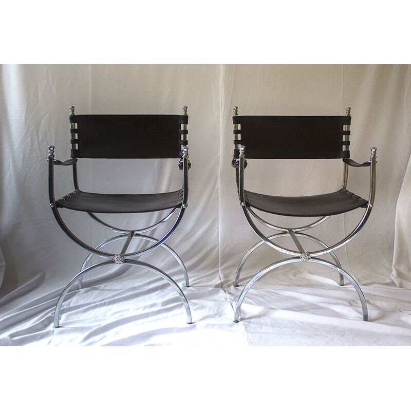 Set of 6 vintage chairs by Savonarola for Maison Jansen, 1970s