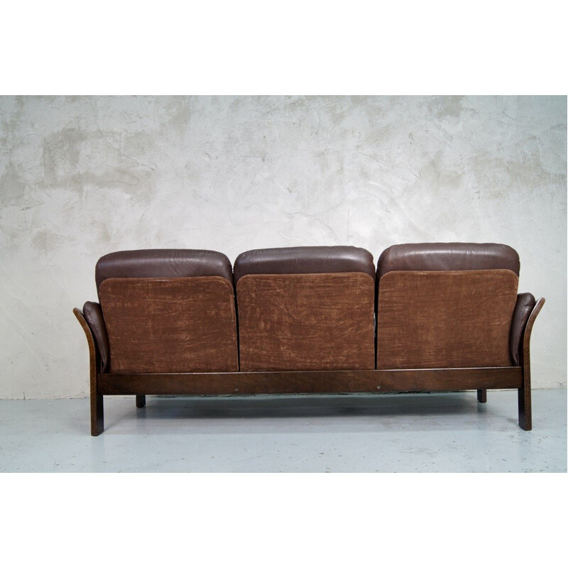 Leather vintage 3-seater sofa by Georg Thams for Vejen Polstermøbelfabrik, 1960s