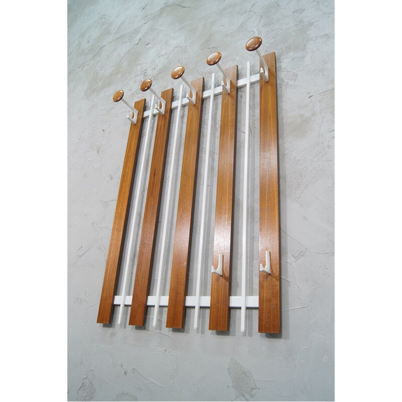 Teak vintage coat rack, 1960s