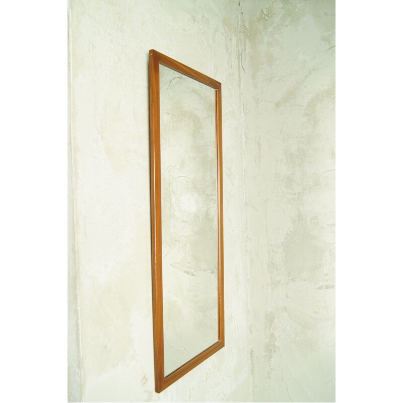 Minimalist teak danish vintage mirror, 1960s