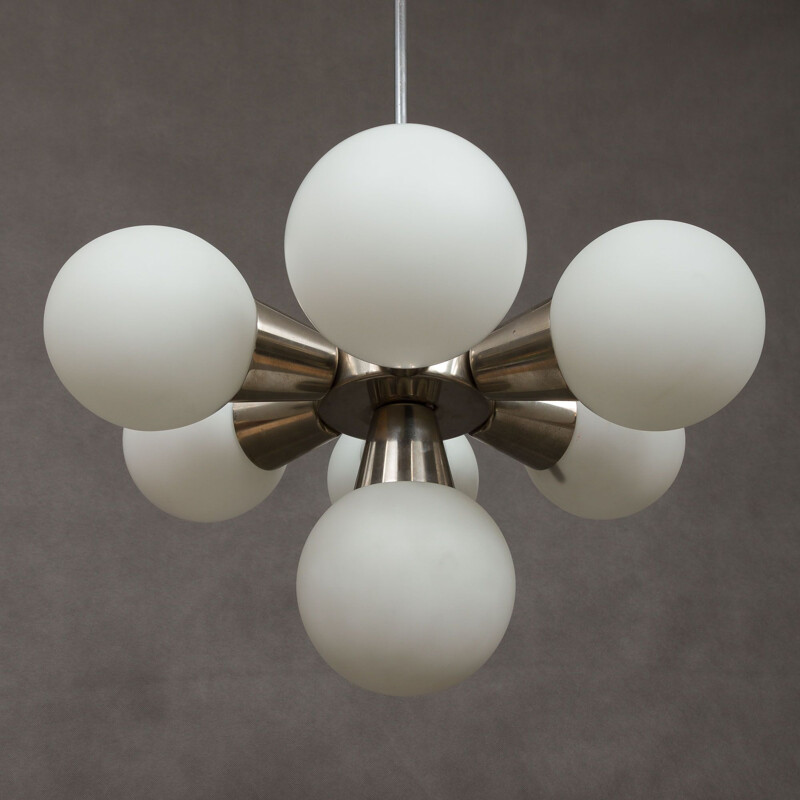 Sputnik vintage chandelier from Kamenicky Senov, 1960s