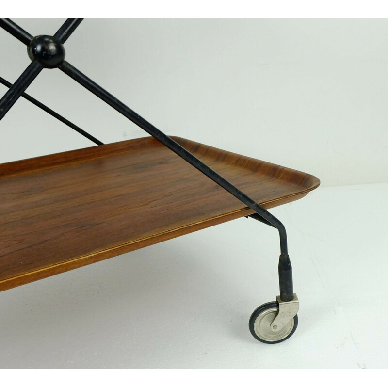 Teak vintage tea cart trolley by Jie Gantofta, Sweden, 1950s