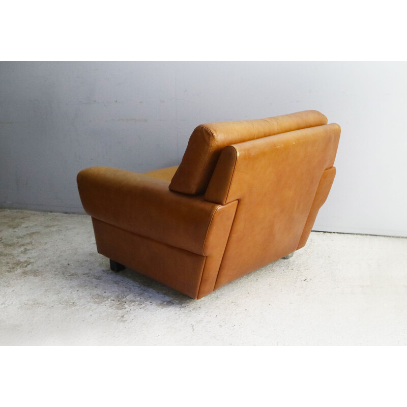 Danish leather vintage armchair, 1960s