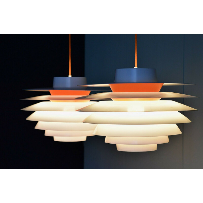 Large Sven Middelboe Verona vintage pendant light by Nordisk Solar, Denmark, 1970s