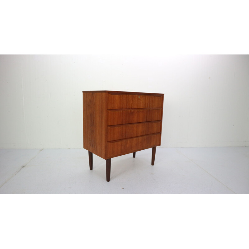 Vintage Danish Chest of Four Drawers in Teak, 1960