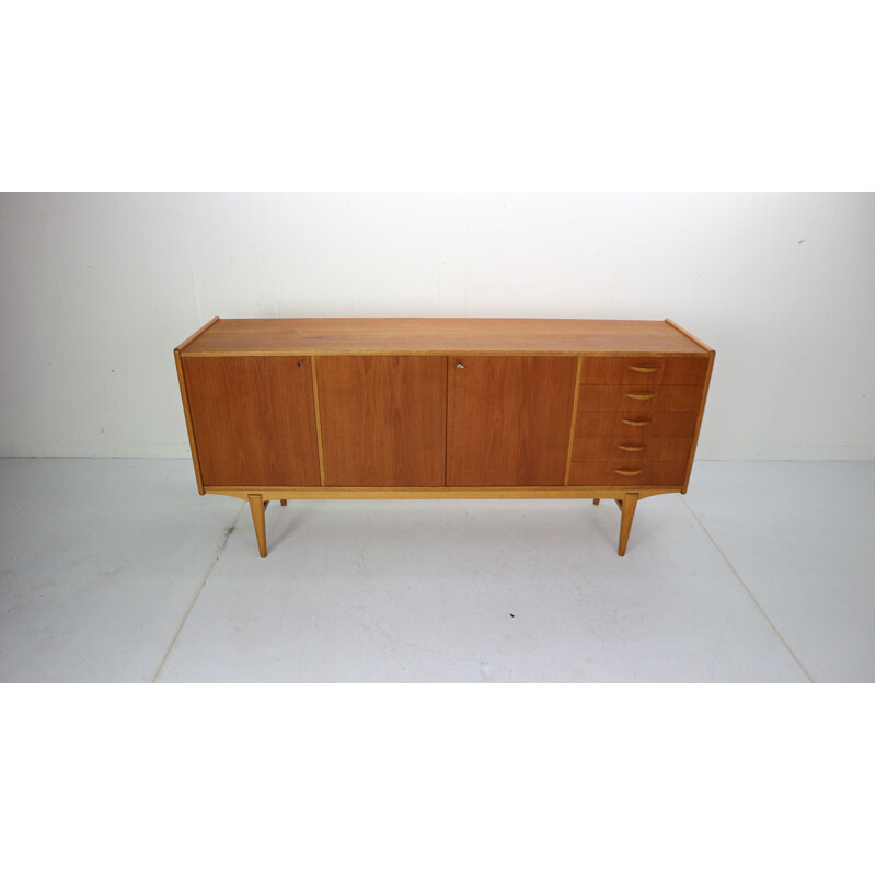 Vintage Scandinavian Teak and Oak Sideboard, 1960 Sweden