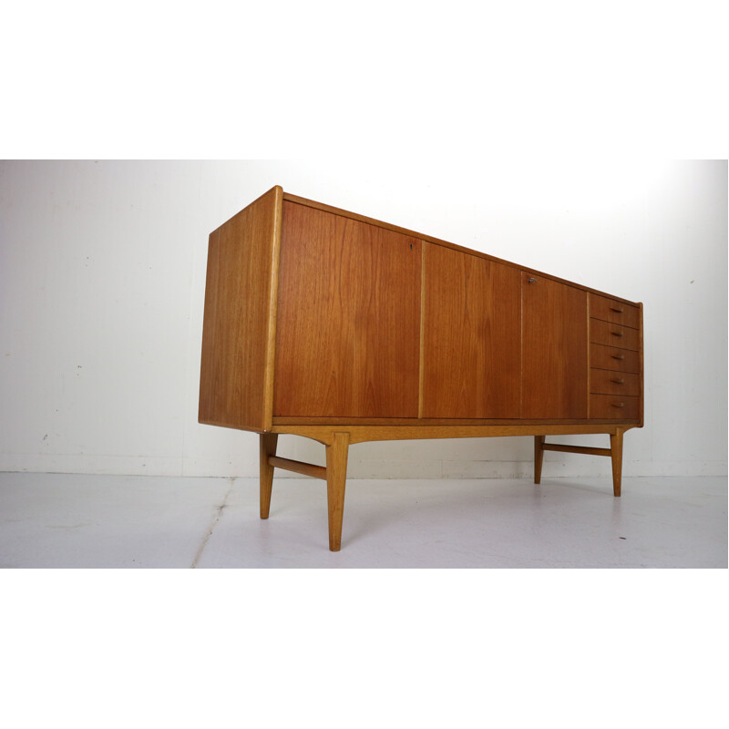 Vintage Scandinavian Teak and Oak Sideboard, 1960 Sweden