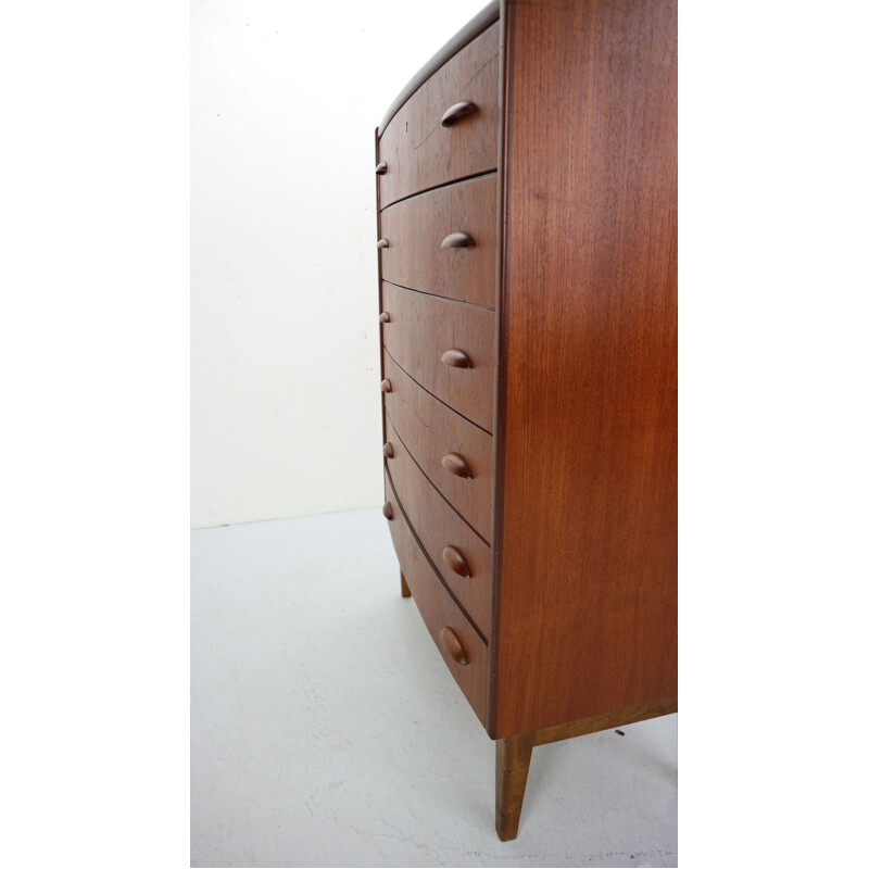 Vintage Danish Tallboy Chest of Six Drawers  in Teak, 1960