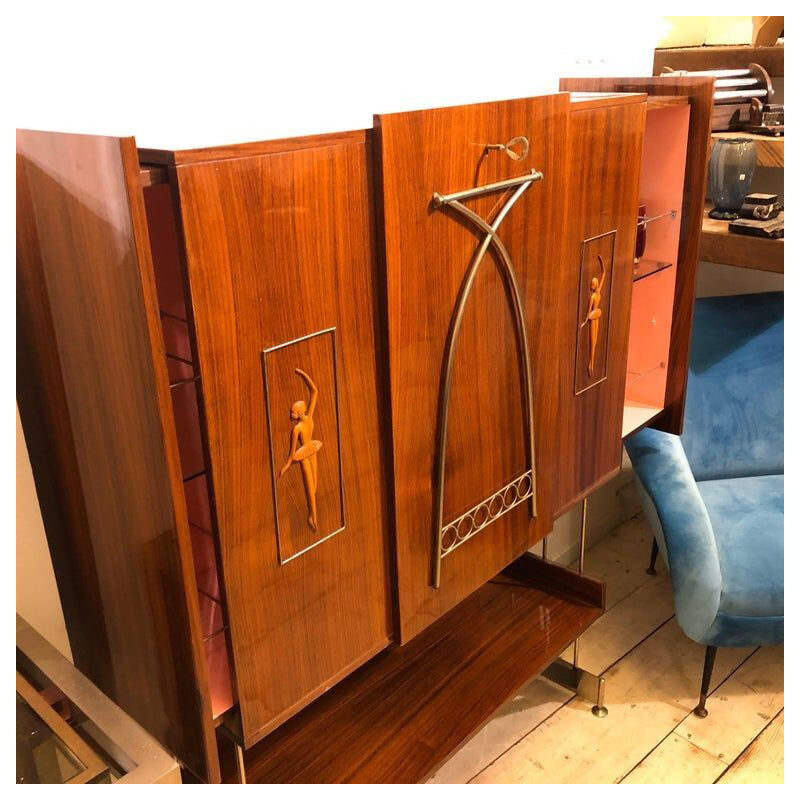 Vintage Rosewood Rio Italian Bar Furniture, 1950