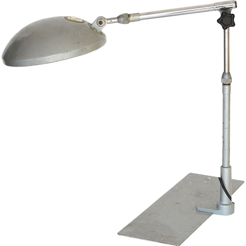 Lampe de bureau vintage industrielle télescopique par Ferdinand Solère Atelier Design, France 1950s