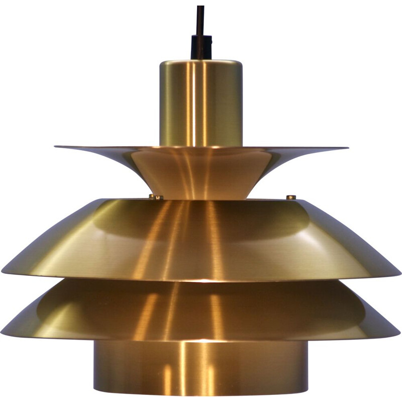 Danish vintage pendant light in brass, 1970s