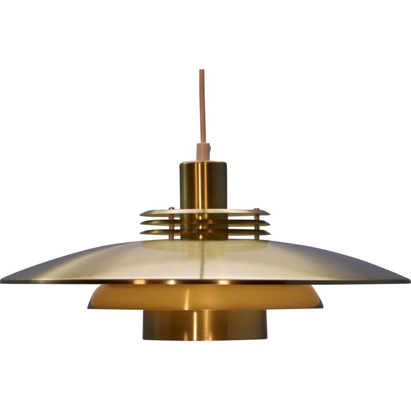 Danish vintage pendant light in brass, 1970s