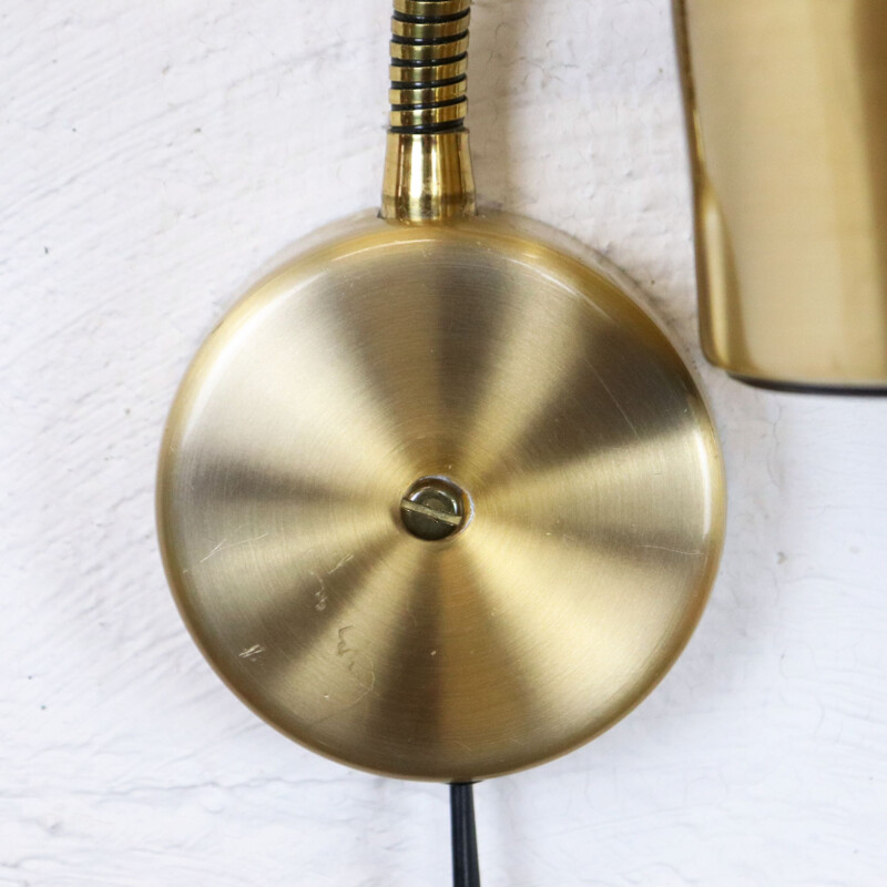 Vintage metalen wandlamp van Elidus, Zweden 1960