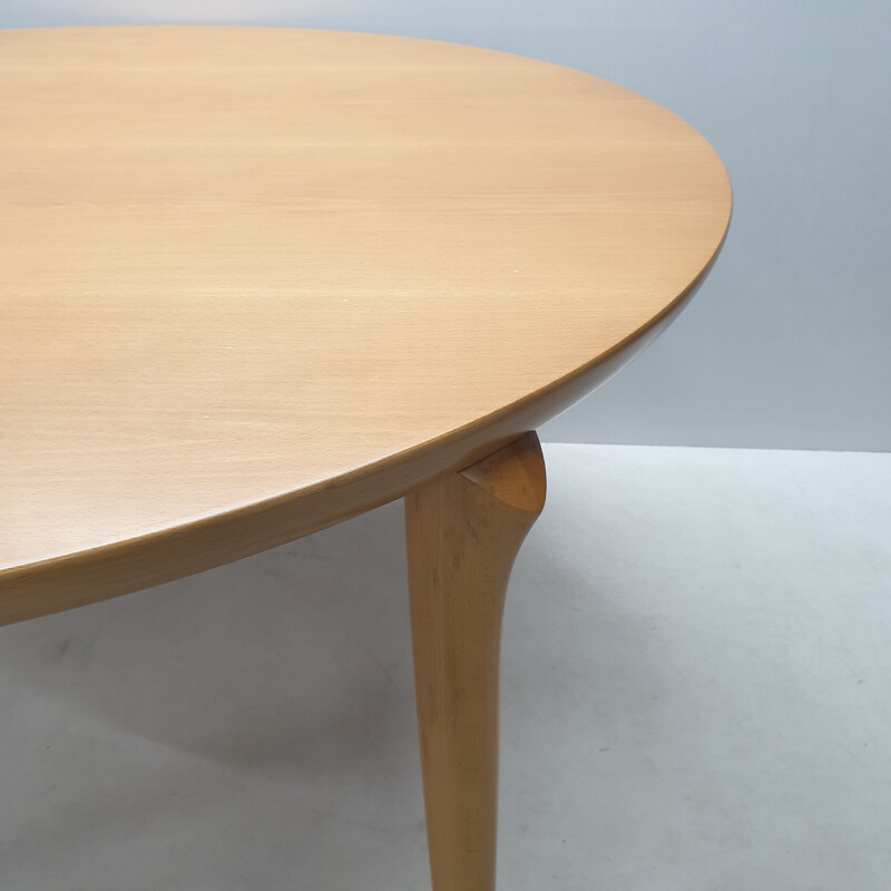 Vintage Beech Round Dining Table from Cassina, 1994