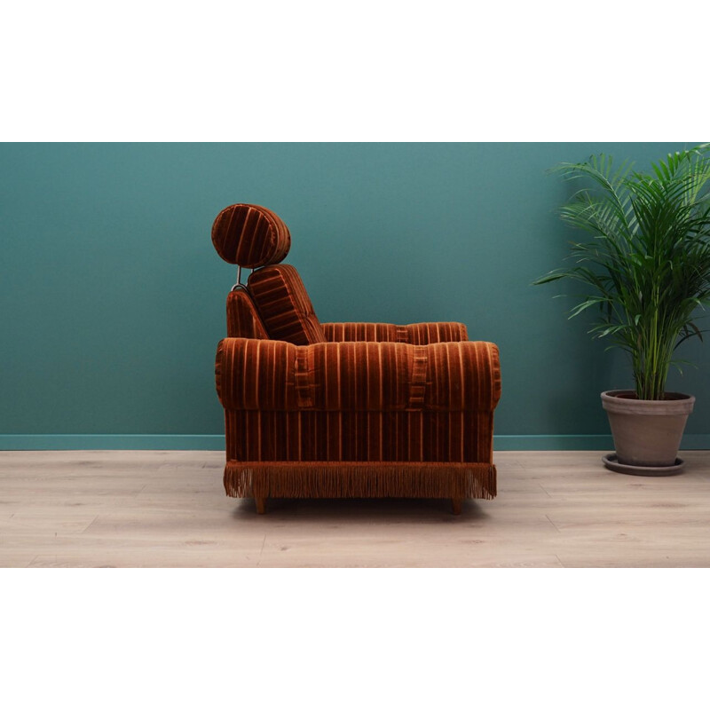 Fauteuil danois vintage en velours, 1960