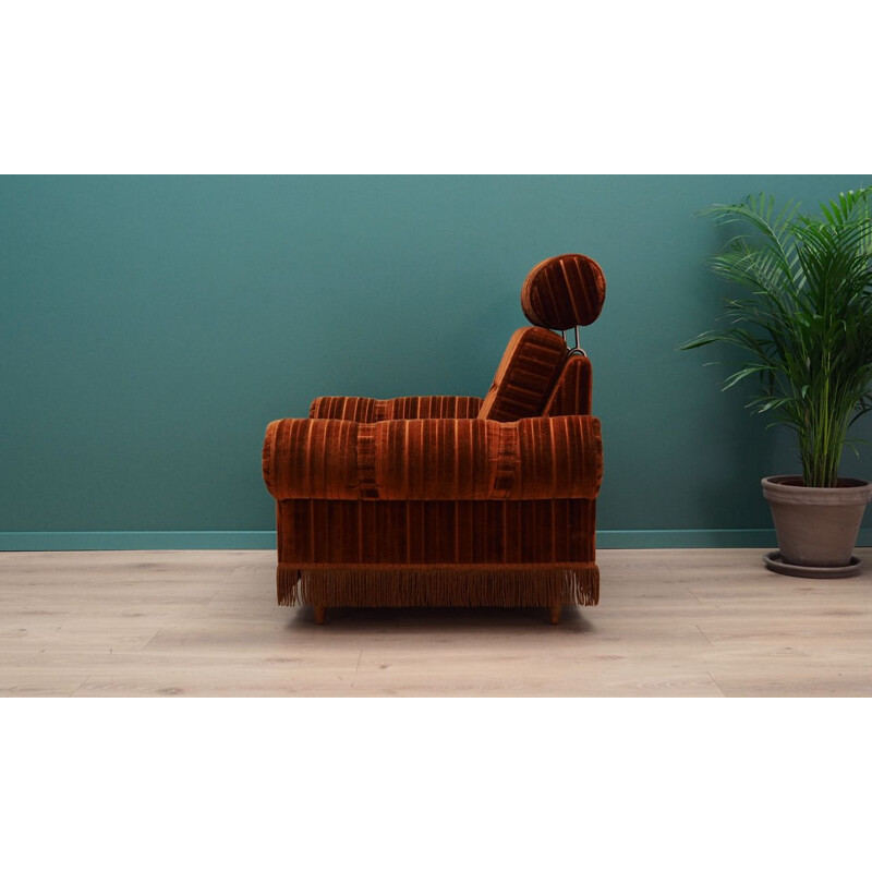 Fauteuil danois vintage en velours, 1960