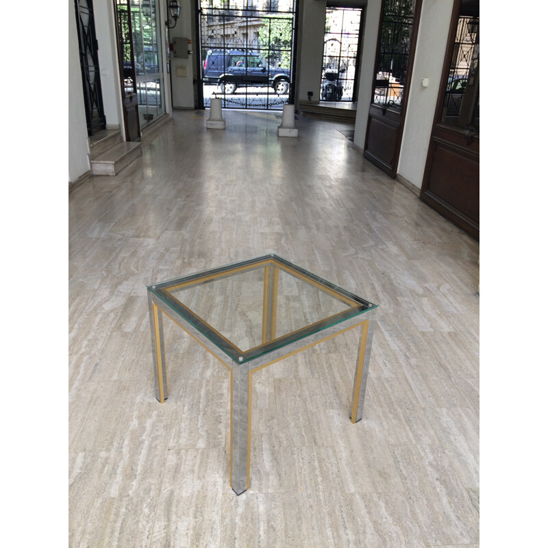 Vintage metal and aluminum coffee table, 1970