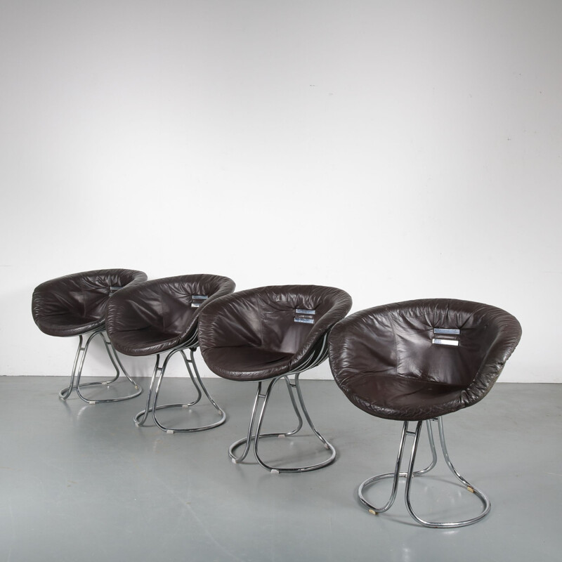 Suite de 4 chaises "Pan Am" par Gastone Rinaldi pour Rima, Italie 1960