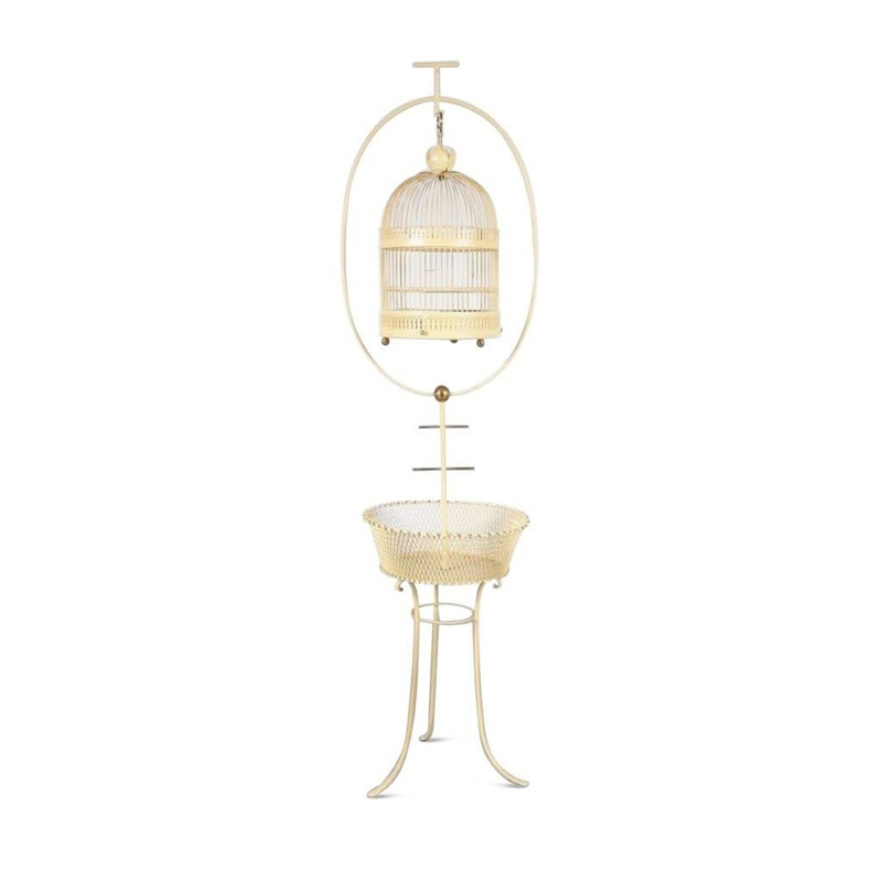 Vintage metal birdcage, 1950