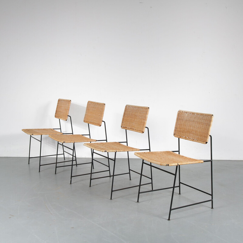 Ensemble de 4 chaises vintage "SW88" par Herta Maria Witzemann pour Wilde - Spieth, Allemagne, 1954