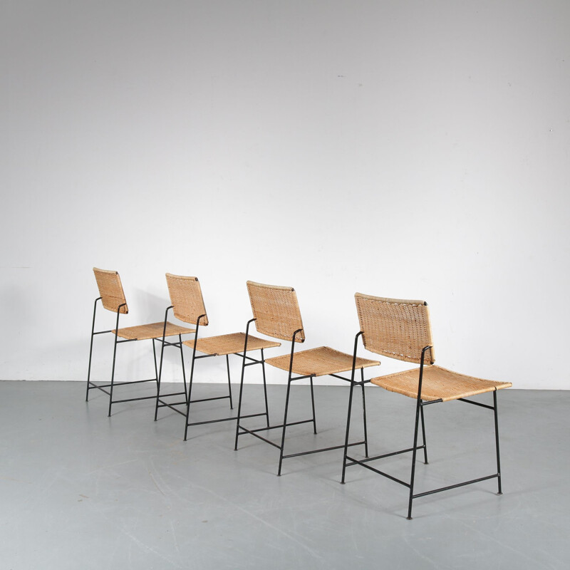 Ensemble de 4 chaises vintage "SW88" par Herta Maria Witzemann pour Wilde - Spieth, Allemagne, 1954