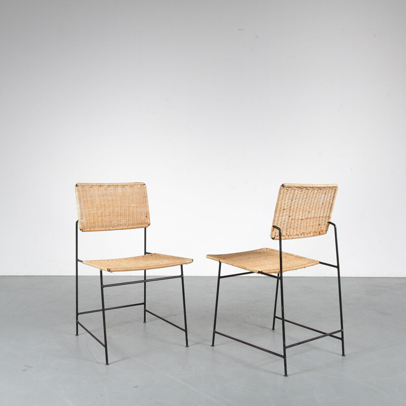 Set of 4 vintage "SW88" chairs" by Herta Maria Witzemann for Wilde + Spieth, Germany, 1954