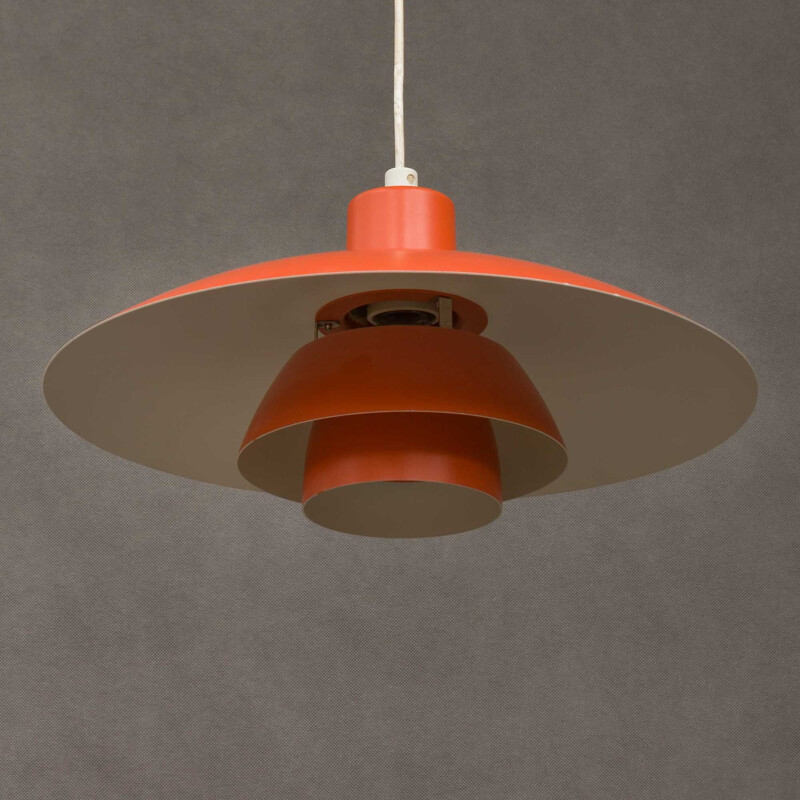 Vintage red pendant lamp by Poul Henningsen