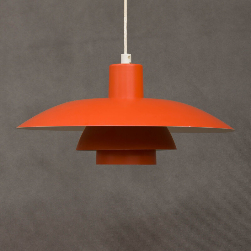 Vintage red pendant lamp by Poul Henningsen