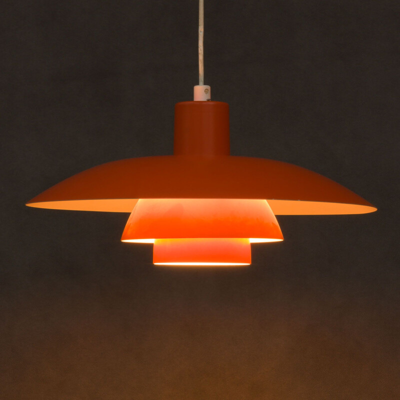 Vintage red pendant lamp by Poul Henningsen