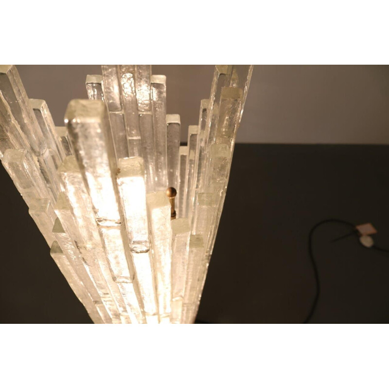 Lámpara de pie de cristal vintage de Poliarte, Italia, 1960