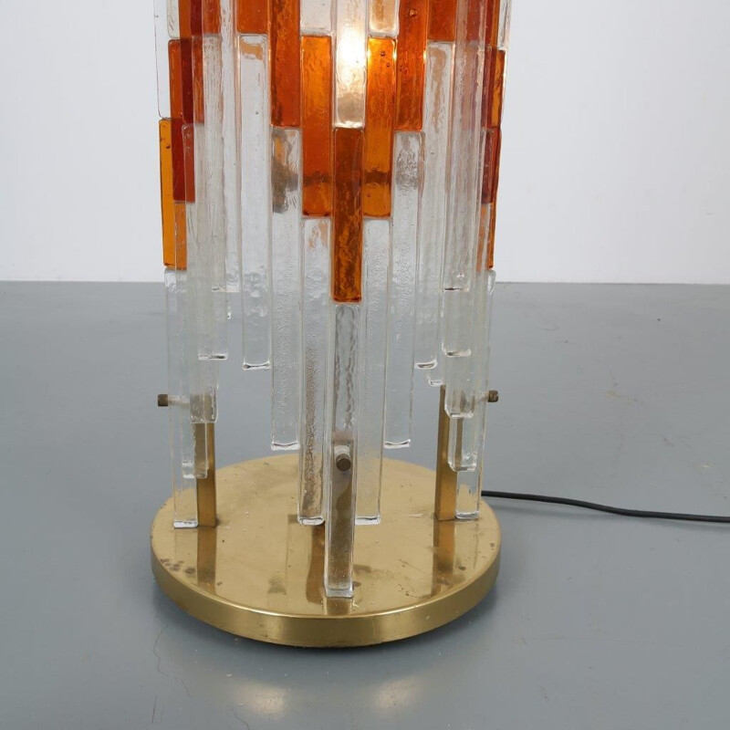 Vintage glass floor lamp by Poliarte, Italy, 1960s