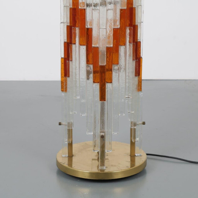 Vintage glass floor lamp by Poliarte, Italy, 1960s