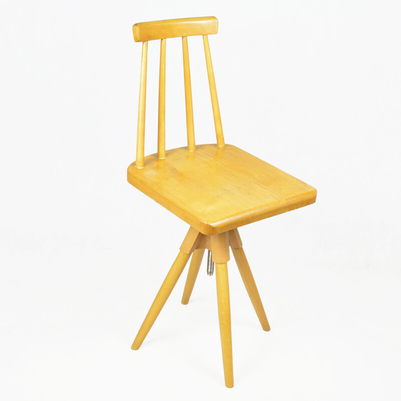 Vintage wood chair by JZD Český ráj Všeň Všeň, 1950s