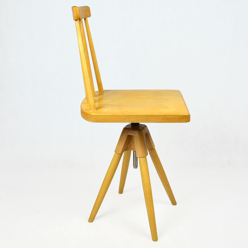 Vintage wood chair by JZD Český ráj Všeň Všeň, 1950s