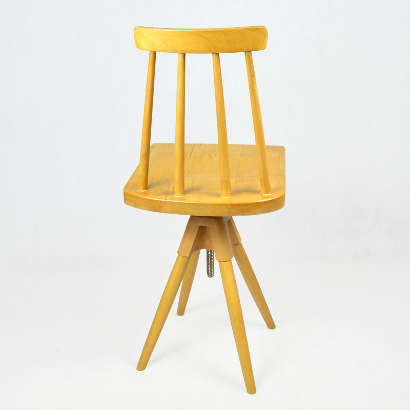 Vintage wood chair by JZD Český ráj Všeň Všeň, 1950s