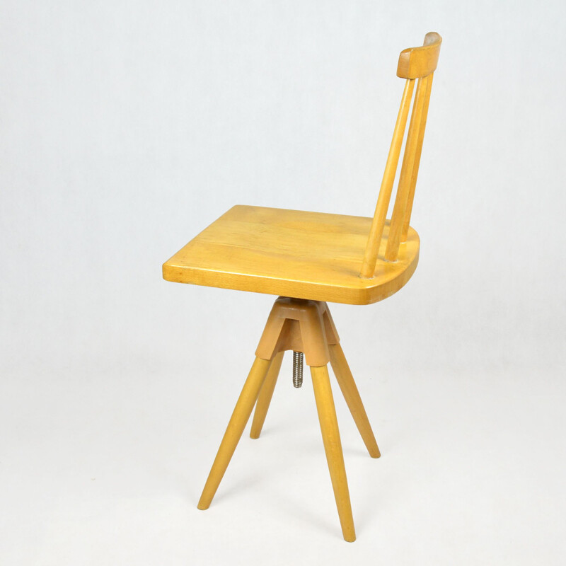 Vintage wood chair by JZD Český ráj Všeň Všeň, 1950s