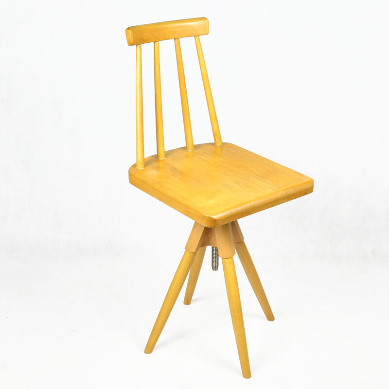 Vintage wood chair by JZD Český ráj Všeň Všeň, 1950s