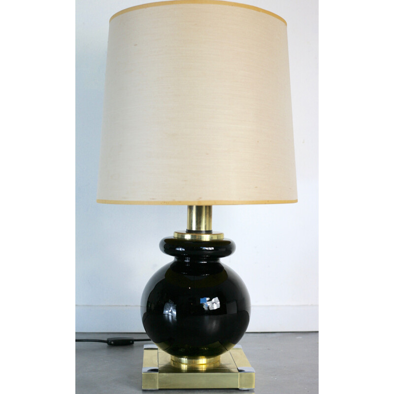 Vintage Lumica steel and brass lamp, Italy, 1970