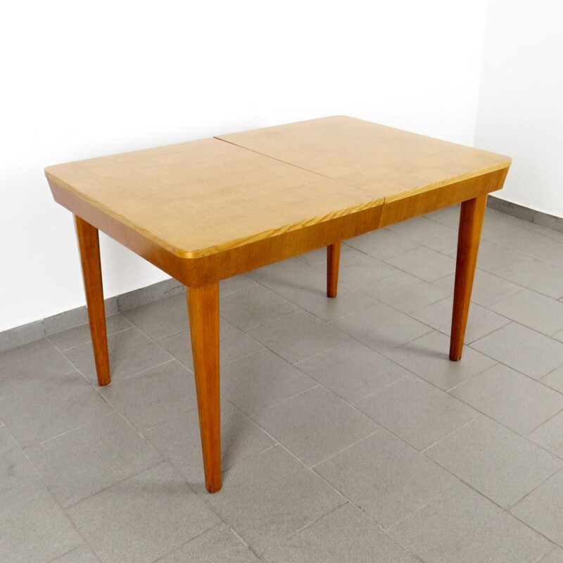 Vintage wood dining table by Jindrich Halabala, 1940s