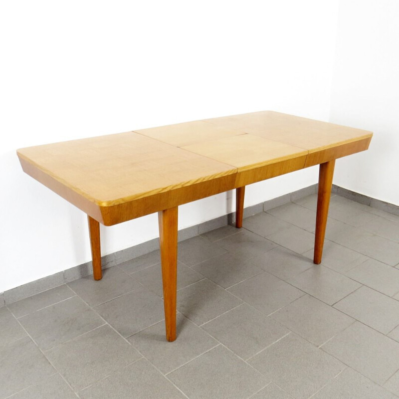 Vintage wood dining table by Jindrich Halabala, 1940s