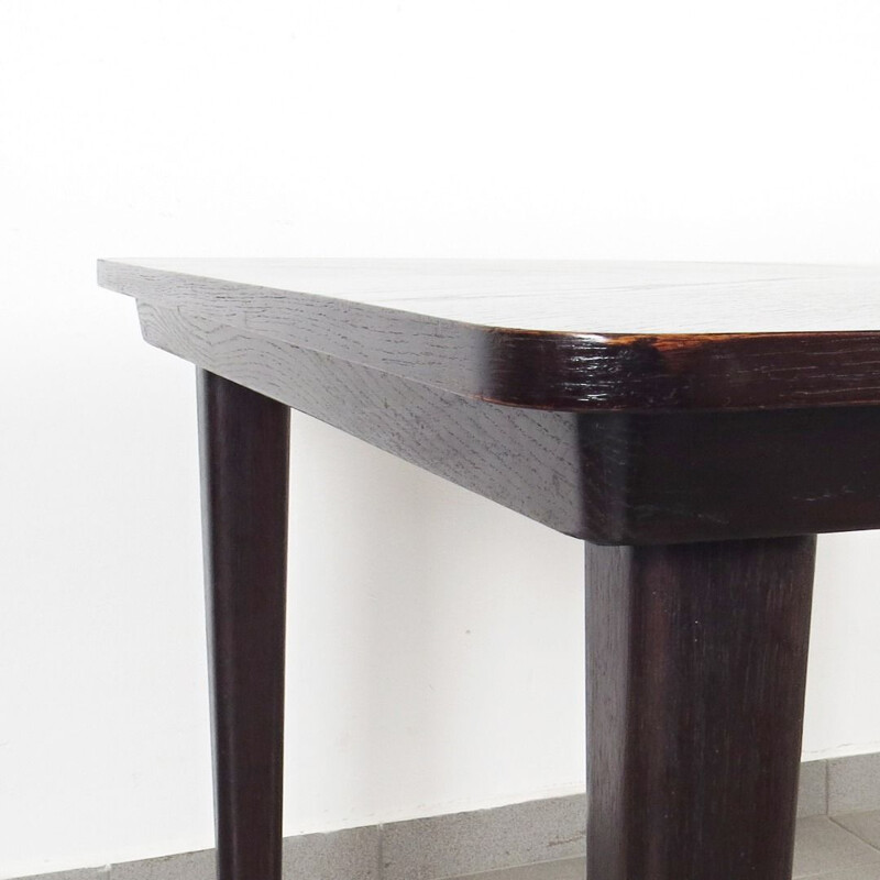 Vintage dark wooden dining table by UP Zavody, 1940s