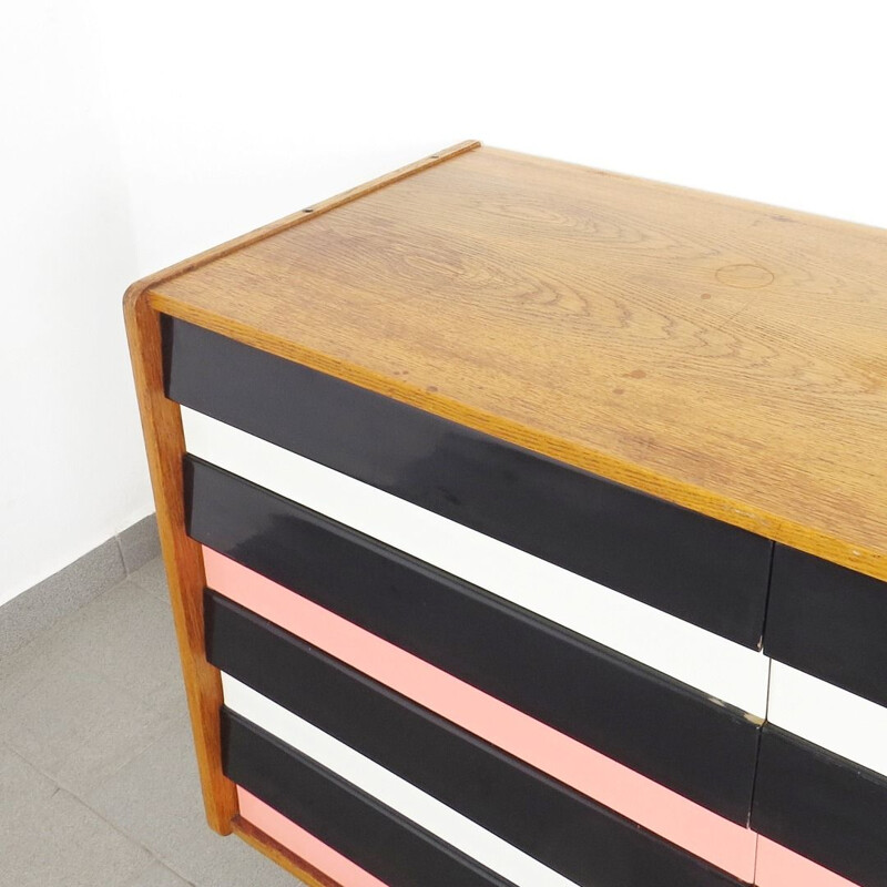 Vintage striped chest of drawers by Jiri Jiroutek, 1960s