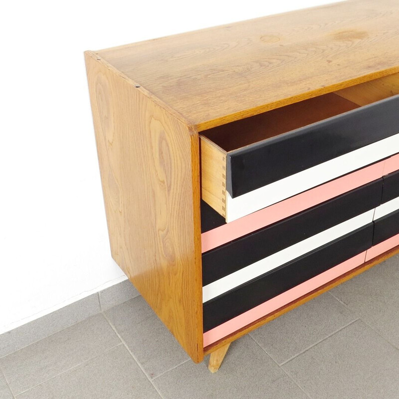 Vintage striped chest of drawers by Jiri Jiroutek, 1960s