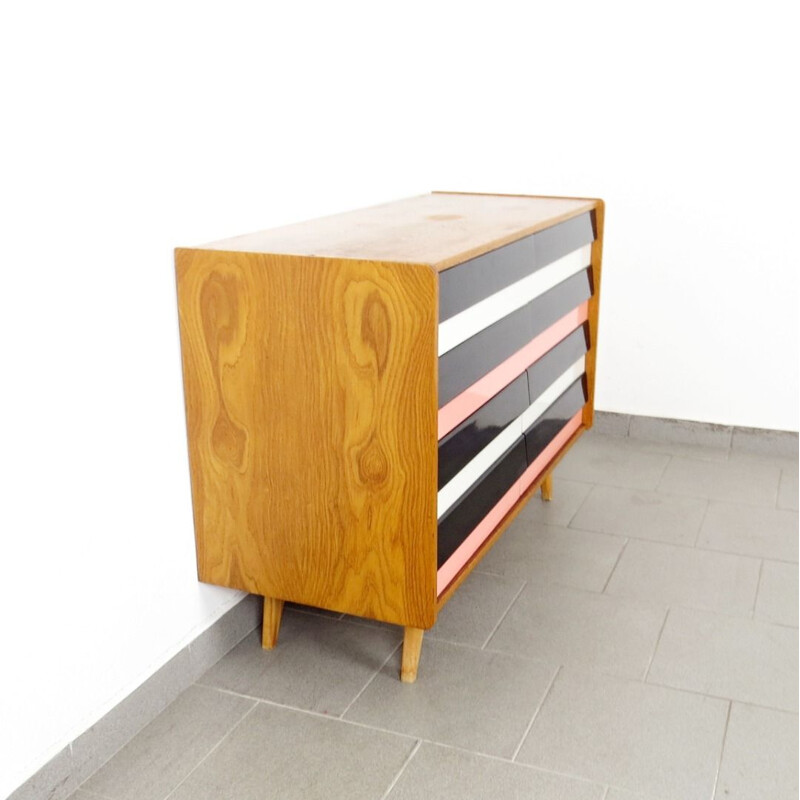 Vintage striped chest of drawers by Jiri Jiroutek, 1960s
