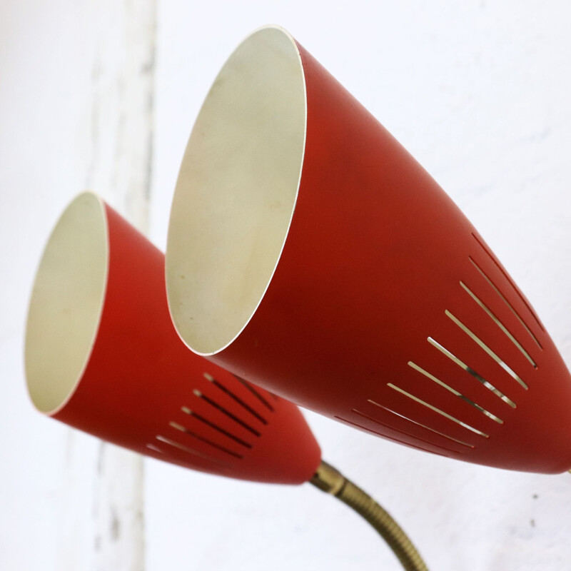 Pair of vintage brass and metal wall lamps, Sweden 1960