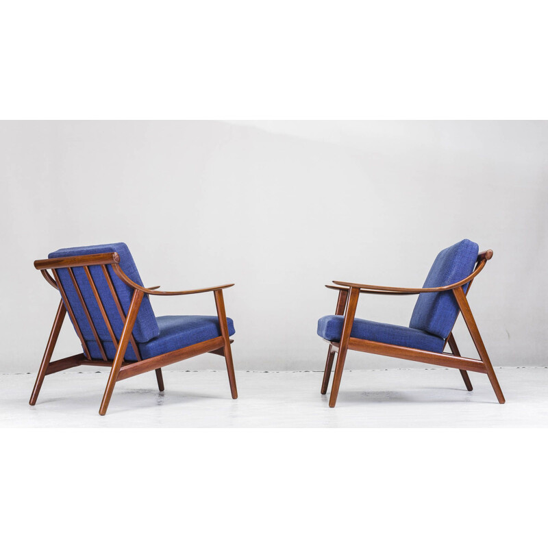 Set of 2 vintage MK 119 teak armchairs by Arne Hovmand-Olsen for Mogens Kold, 1960