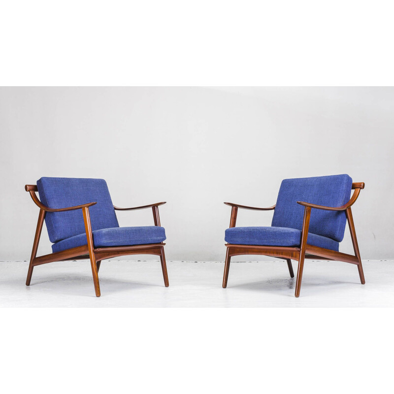 Set of 2 vintage MK 119 teak armchairs by Arne Hovmand-Olsen for Mogens Kold, 1960