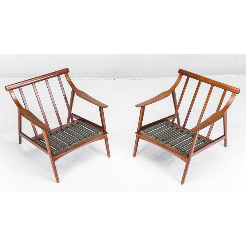 Set of 2 vintage MK 119 teak armchairs by Arne Hovmand-Olsen for Mogens Kold, 1960