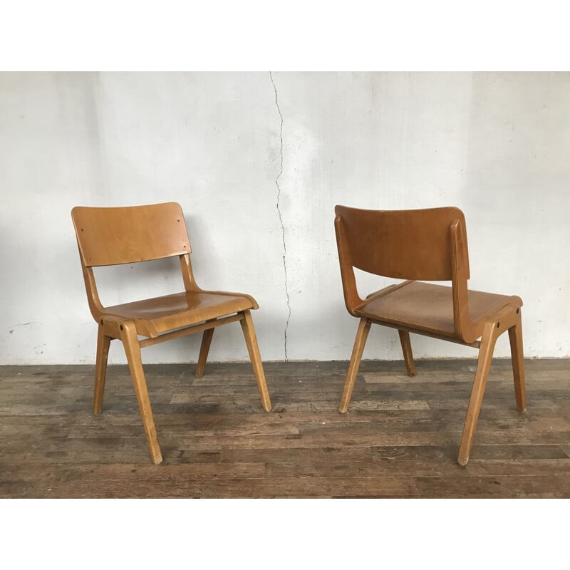 Set of 42 Vintage chairs, modernist spirit, 1950-60s